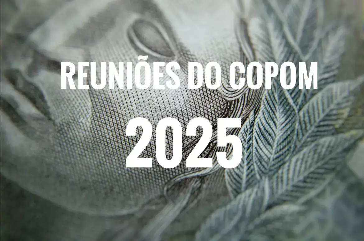 Imagem representando o cronograma de reuniões do Copom 2025, com destaque para a definição da taxa Selic e seus impactos na economia brasileira.